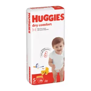Huggies Nappies Dry Comfort Jumbo Size 5 52 (Pack of 2)