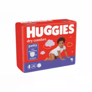 Huggies Dry Comfort Diaper Pant Size 4, 9-14kg 56pcs (Pack of 2pcs)