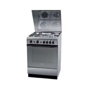 Indesit Freestanding Oven Cooker 58L with 3 Gas Burners, 1 Electric Plate I6-MG1G(X)