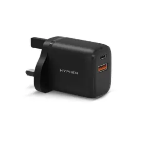 Esse Hyphen VoltPort Dual Port PD Adaptor UK Plug 20W Black HPA-D20UKB0478