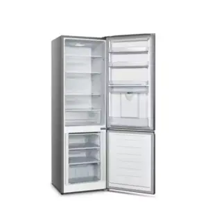 Hisense Refrigerator 269L with Water Dispenser, Double Doors, Bottom Freezer, Defrost Cooling, Recessed Handle, Big Guard, LED Lighting, Inox H370BIT-WD