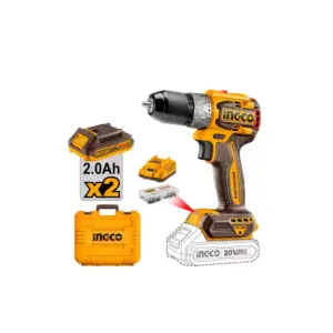 Ingco Compact Brushless Cordless Drill Lithium-ion 20V 60NM with 2 Speed Gear, LED Battery Indicator, Work Light CDLI20602