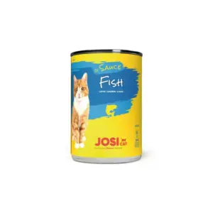 Josera JosiCat Fish in Sauce 415g, Fine Wet Food in Sauce with Pollack Fish for Adult Cats (E-EX)