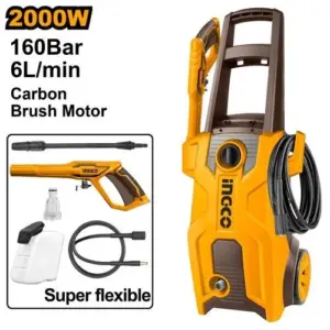 Ingco High Pressure Washer 2000W Max Pressure: 160Bar (2320PSI) HPWR20018