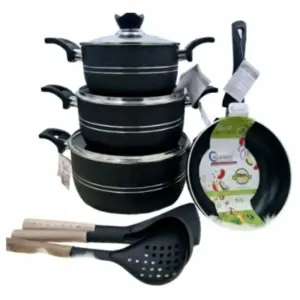 Klassic Kitchenware Klassic Non Stick Gift Set Saucepot 20cm, 24cm, 28cm, Frying Pan 24cm, Kitchen Tools Set 1001 (Pack of 5)