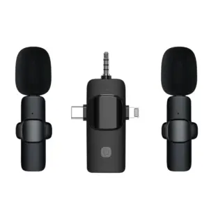 Faith K15 3 In 1 Wireless Lavalier Microphone for iPhone/Android/3.5mm Jack Live Broadcast Recording Noise Reduction Portable Mini Mic
