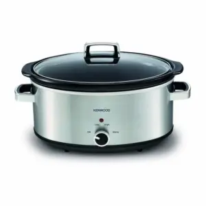 Kenwood Slow Cooker 6.5l Low Warm and High Heat 300w Scm70.000ss - 3 Heat Settings Removable Stoneware Stainless Steel Finish Tempered Glass Lid