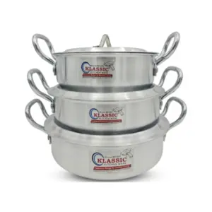 Klassic Kitchenware Klassic Aluminium Kadai, 22cm 24cm 26cm, Heavy Duty Durable Cooking Kadai, 503 Flat Kadai