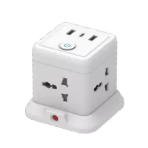 Kodtec Extension Socket 4-Way High-Power Power Strip with 3 USB Ports 2500W, Professional Universal Surge Protector with Independent Switches KT-1535UET