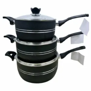 Klassic Kitchenware Klassic Non Stick Saucepan Set 24cm, 26cm, 28cm Heavy Gauge 2428sph (Pack of 3)