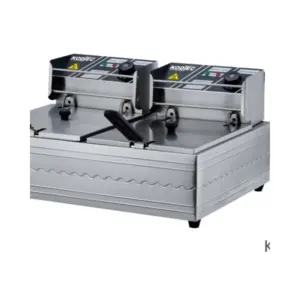 Kodtec Double Fryer – Dual Tank Deep Fryer System, High Power Heating Performance, Large Capacity Oil Frying, Fast Heat Technology, Heavy Duty Kitchen Appliance for Efficient Cooking KT-3704