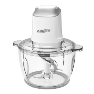 Kodtec Multi-Function Food Chopper Heavy-Duty Glass Bowl 200W Professional Meat Grinder & Vegetable Mincer 2.0L, Dual-Layer Stainless Steel Blades KT-3009CP-BW