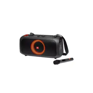JBL By Harrman JBL Party Box On the Go Portable Speaker 100W IPX4 Waterproof Design, DJ App for Smartphone Control, Party Lights, 2500 mAh Battery, Mic (PROVIDED) & Karoke Port, Links 2 Extra Speakers for Amplifying sound