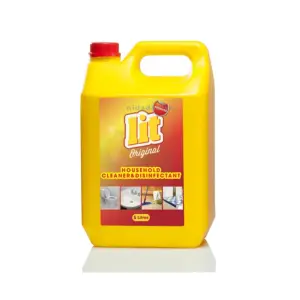 LIT Household Cleaner & Disinfectant for Tiles, Showers, Sinks & Kitchen Worktops Original 5L (Pack of 4Pcs)