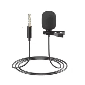 Generic Lavalier Clip On Microphone with Noise Reduction, 1.5m Cable, Metal Clip, Wind Guard, Omnidirectional