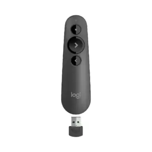 Logitech Laser Presentation Remote Clicker ,with Dual Connectivity Bluetooth or USB for Powerpoint, Keynote, Google Slides, Wireless Presenter Graphite R500s