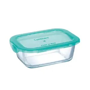 Luminarc Keep 'N' Flat Rim Rectangular Storage Box 1.97L Lagoon P5516
