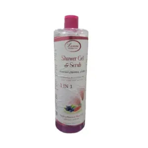 Lonni Cosmetics Lonni Raspberry, Blueberry, and Almond Milk Shower Gel and Scrub 1L - 3-in-1 Nourishing Formula for Glowing Skin with Renewing Tonic Benefits.