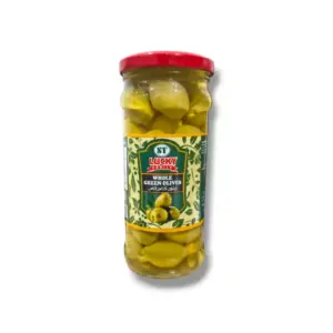 Lucky Family Whole Green Pitted Olives 335g (Pack of 12pcs)
