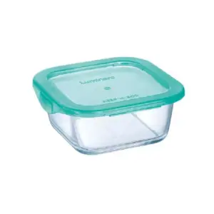 Luminarc Keep 'N' Flat Rim Square Storage Box 380ml Lagoon P5522