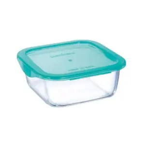 Luminarc Keep 'N' Flat Rim Square Storage Box 760ml Lagoon P5521