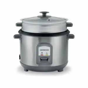 Kenwood Rice Cooker 1.9l Keep Warm Function Teflon Coated Pot Rcm19.000ss - Glass Lid Non Stick Stainless Steel Removable Cooking With Steam Basket Pot Indicator Lights