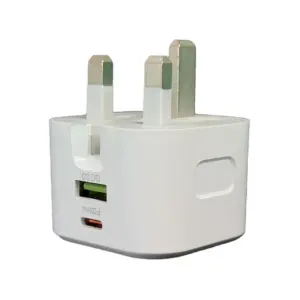 Milele Dual-Port USB-C & USB-A Fast Charger 20W for iPhone & Android with Compact Design and Smart Protection