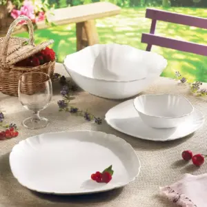 Luminarc Lotusia Dessert Plate 23cm White N3620 (Pack of 6Pcs)