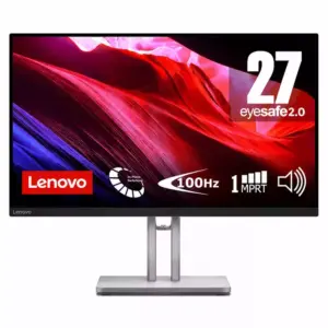 Lenovo L27i-4A Monitor with 27" FHD Display, Dual HDMI, VGA, Built-in Speakers, Ultra Slim Design White 67BEKAC1UK