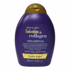 Faith Love Jojo Hair Shampoo With Vitamin B7, Biotin, Collagen And Wheat Protein That Nourishes Each Strand, Creating Volume And Thicker, Healthier, Hydrated And Smoother Hair 400ml