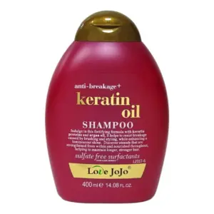Faith Love Jojo Hair Shampoo With Keratin And Argan Oil, Repairs Hair Damaged Straightening And Dyeing, Fortifying And Nourishing Formula Leaves Shine And Softness 400ml