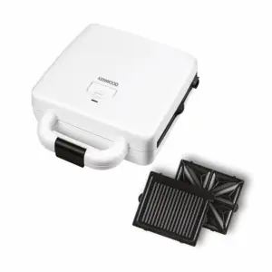 Kenwood Sandwich Toaster 4 Slice 2 in 1 Grill and Sandwich 1300w Smp94.A0wh - Non Stick Grill Plate Temperature Light Indicator Multifunctional