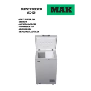 MAK Chest Freezer 100L Silver MKC-120