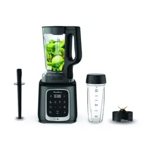 Moulinex Blender 2.6l Tritan Jug with 600ml Bottle Infinymix 1600w Lm91hd27 - 2 Tritan Jars Removable Blades Ice Crush Function 5 Automatic Programs 10 Speeds