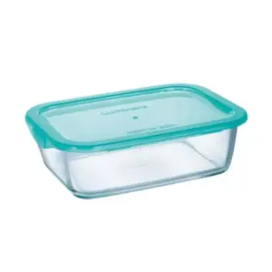 Luminarc Keep 'N' Flat Rim Rectangular Storage Box 1.22L Lagoon P5517