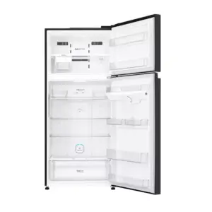 LG Refrigerator 506L Double Door, Top Freezer with Inverter Linear Compressor, Door Cooling+™, Hygiene Fresh+™ Black Glass GC-C702SGGU