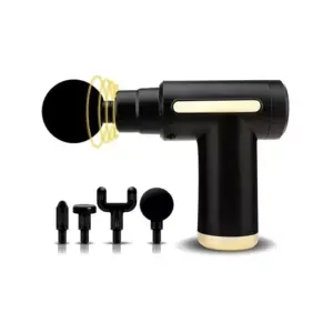 Generic Cordless Mini Massage Gun with Low Noise, Type C, 6 Speed, 4 Massage Heads