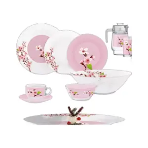 Luminarc Rose Garden Jumbo Dinner Set 46pcs Q0926
