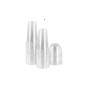 Generic Khaleej Pack Clear Pet Glass 16 OZ with Dome Lid (Pack of 1000)