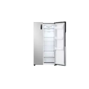 LG Refrigerator 519L Side by Side Doors Smart Inverter Compressor, Multi Air Flow, Total No Frost, Touch LED Display, LED Lightning, Tempered Glass, Silver GCFB507PQAM