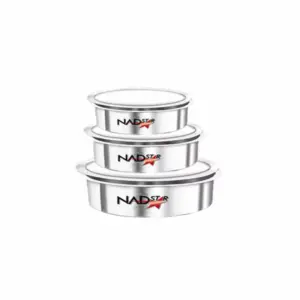 Nadstar8 Aluminium Sufuria 3pcs With Lid 13-15-16 Cookware Set Tope Cooking Pot with Lid for Commercial Use - Kitchen Heavy Duty