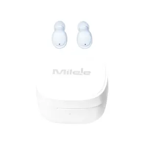 Milele Sonique Buds Wireless Earbuds with ENC Noise Reduction, Deep Bass Drivers, Bluetooth 5.3, Long Battery Life, Touch Controls – White