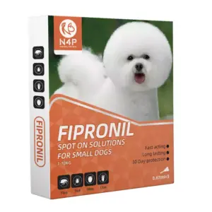 N4P Fipronil Spot On Flea & Tick Treatment for Small Dogs (1–10KG) | 3-Month Supply, Fast-Acting Defense Against Mites & Lice