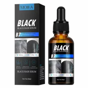 Faith Moika Black Hair Serum, Polygonum Multiflorum Nourishing Serum, Natural Anti-Greying Hair Darkening Serum, for Thicker, Longer Hair, Restore Hair Natural Color 30ml