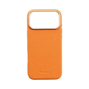 Milele iPhone 17 Pro Max Pebble Orange Case Premium Leather Craftsmanship Protective Design