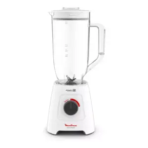 Moulinex Blender 2.8L Plastic Blender Jar with 2 Mills 600W, Grinder and Chopper, BlendForce XXL Jar Blender, 6 Powelix Blades, Leak Free Smart Lock 3-Point System, 2 Speeds, Pulse Function LM458127