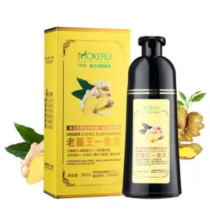 Faith MOKERU GINGER BLACK Professional Oil Hair Dye Shampoo 500 ML: Instant Fast-Acting Color For Gray Hair - Long-Lasting Magic Shampoo Colors Hair in Minutes