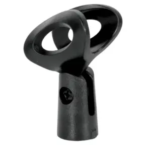 Faith Microphone Clip - Break Resistant, Adjustable Mic Holder for Handheld Wired Microphones - Black