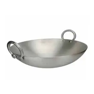 Nadstar8 Aluminium Karai 17" No9 Heavy Base Aluminum Kadai Deep Frying Kadai with Handle for Kitchen