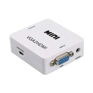 Faith Mini 1080P VGA to HDMI Adapter Converter - VGA2HDMI with Audio for PC/Laptop to HDTV and Projector.